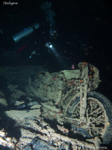 Motorbike inside the Thistlegorm. Canon G10. by Bea & Stef Primatesta 